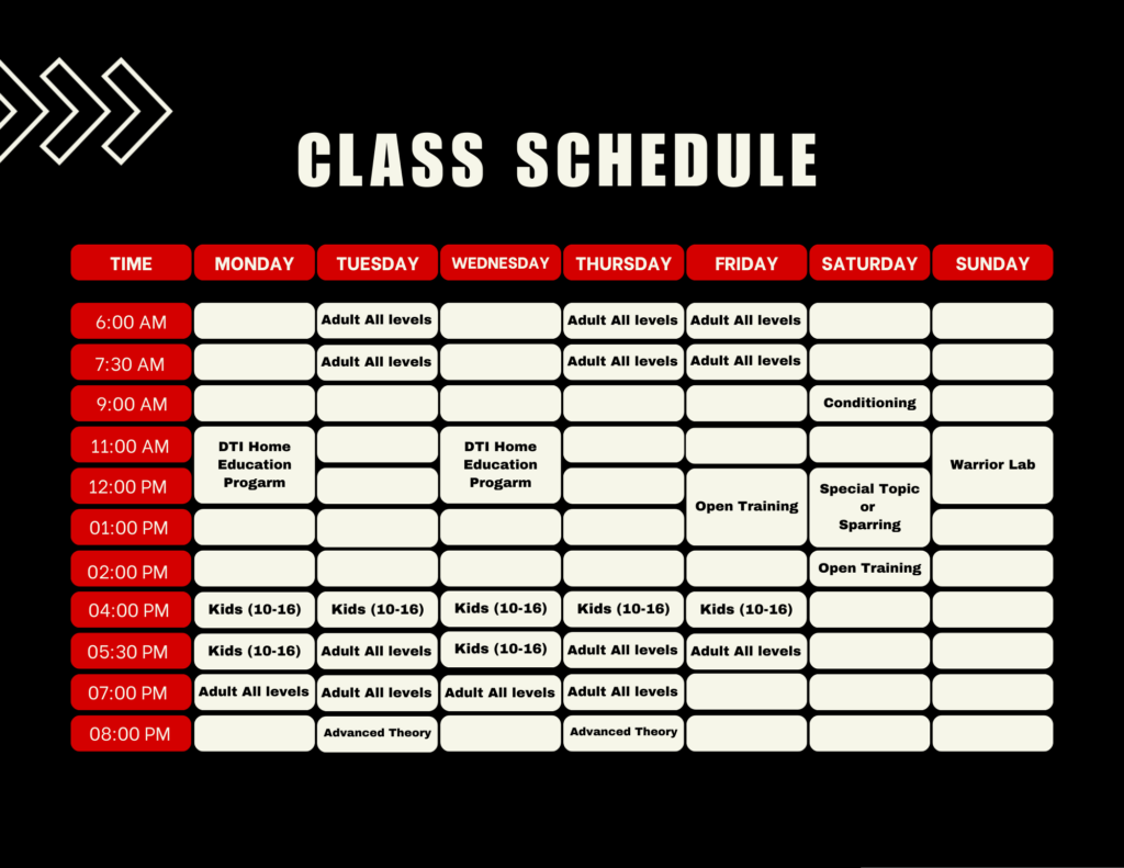 Class Schedule as of march 13, 2026